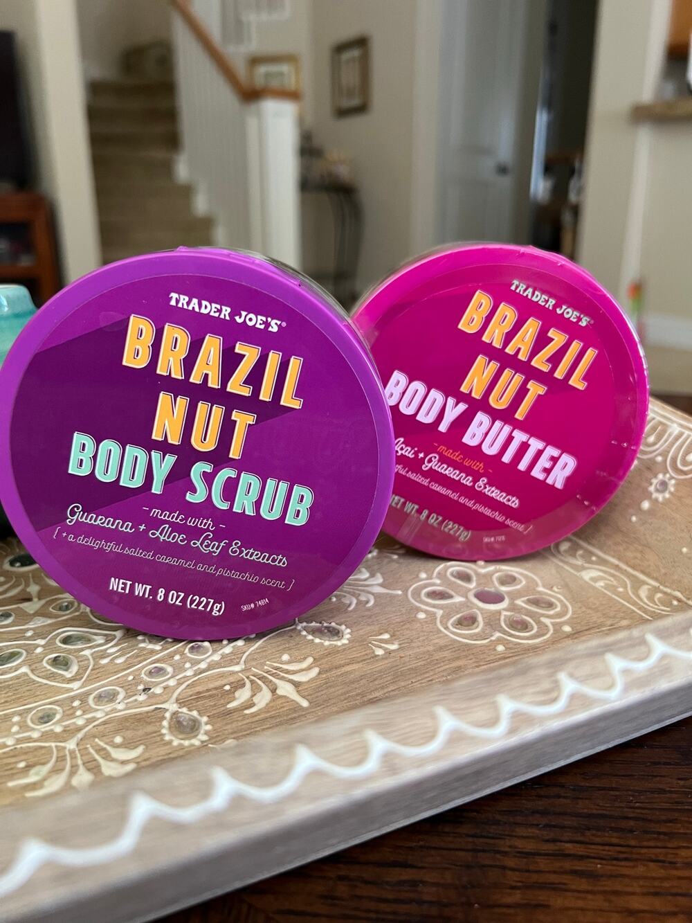 Trader Joe's Brazil Nut Body Butter Body Scrub Set 8 oz Limited Edition New
